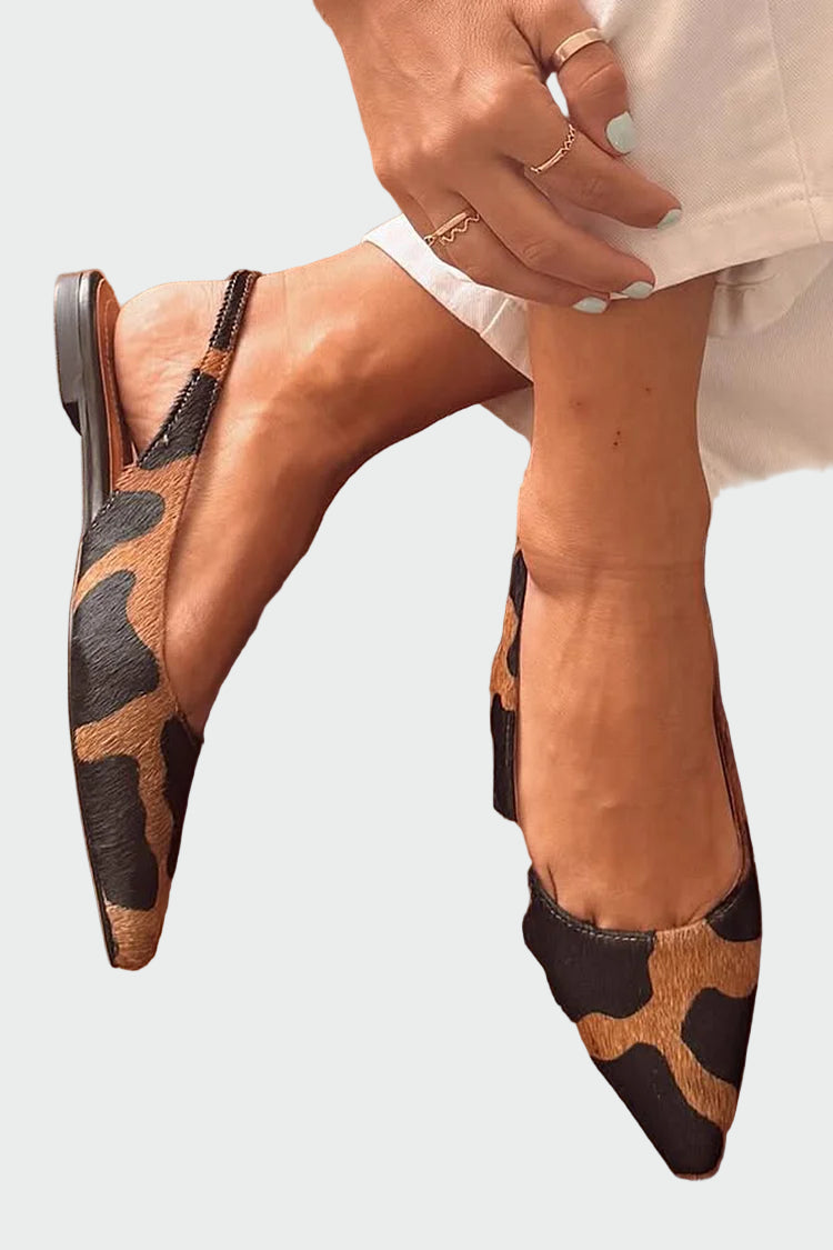 Λεονόρα | Κομψές Slingback με Μυτερή Μύτη και Animal Print