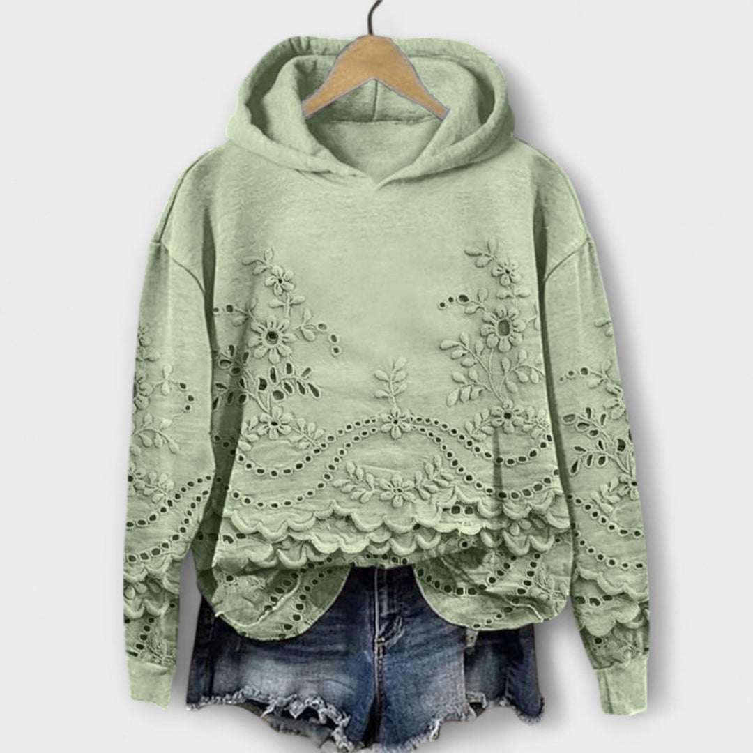 Κομψό Hoodie με Δαντελένιες Λεπτομέρειες