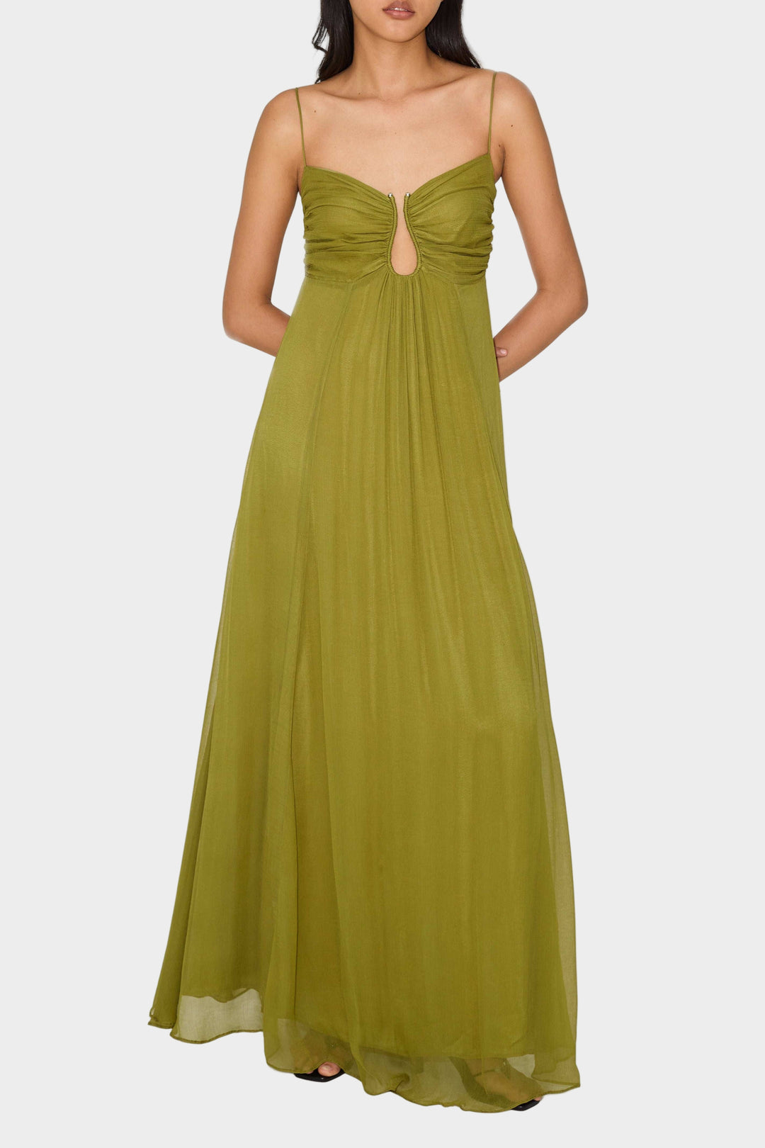 Μάξι φόρεμα με άνοιγμα λαιμόκοψης