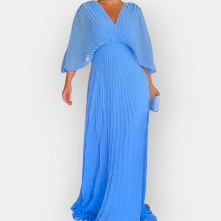 Κομψό Πλισέ Φόρεμα με Στυλάτη Γραμμή