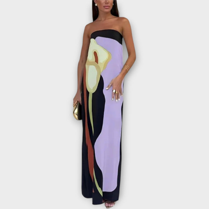 Μακρύ Strapless Φόρεμα με Minimal Σχεδιασμό