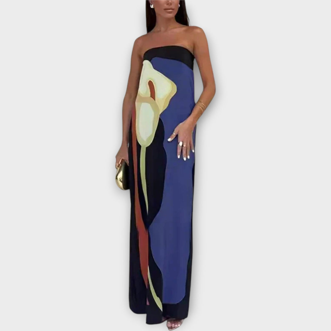 Μακρύ Strapless Φόρεμα με Minimal Σχεδιασμό