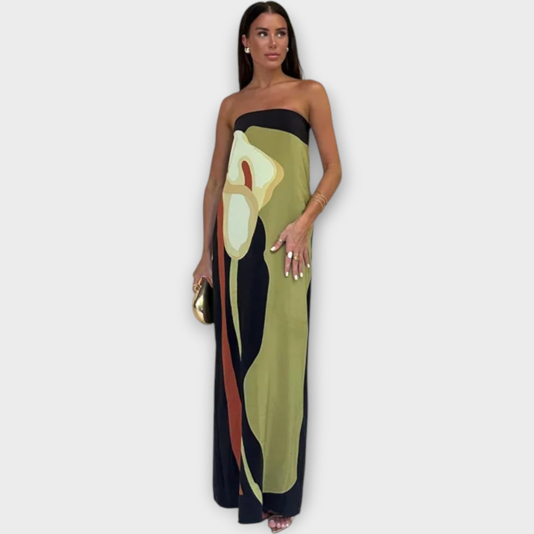 Μακρύ Strapless Φόρεμα με Minimal Σχεδιασμό