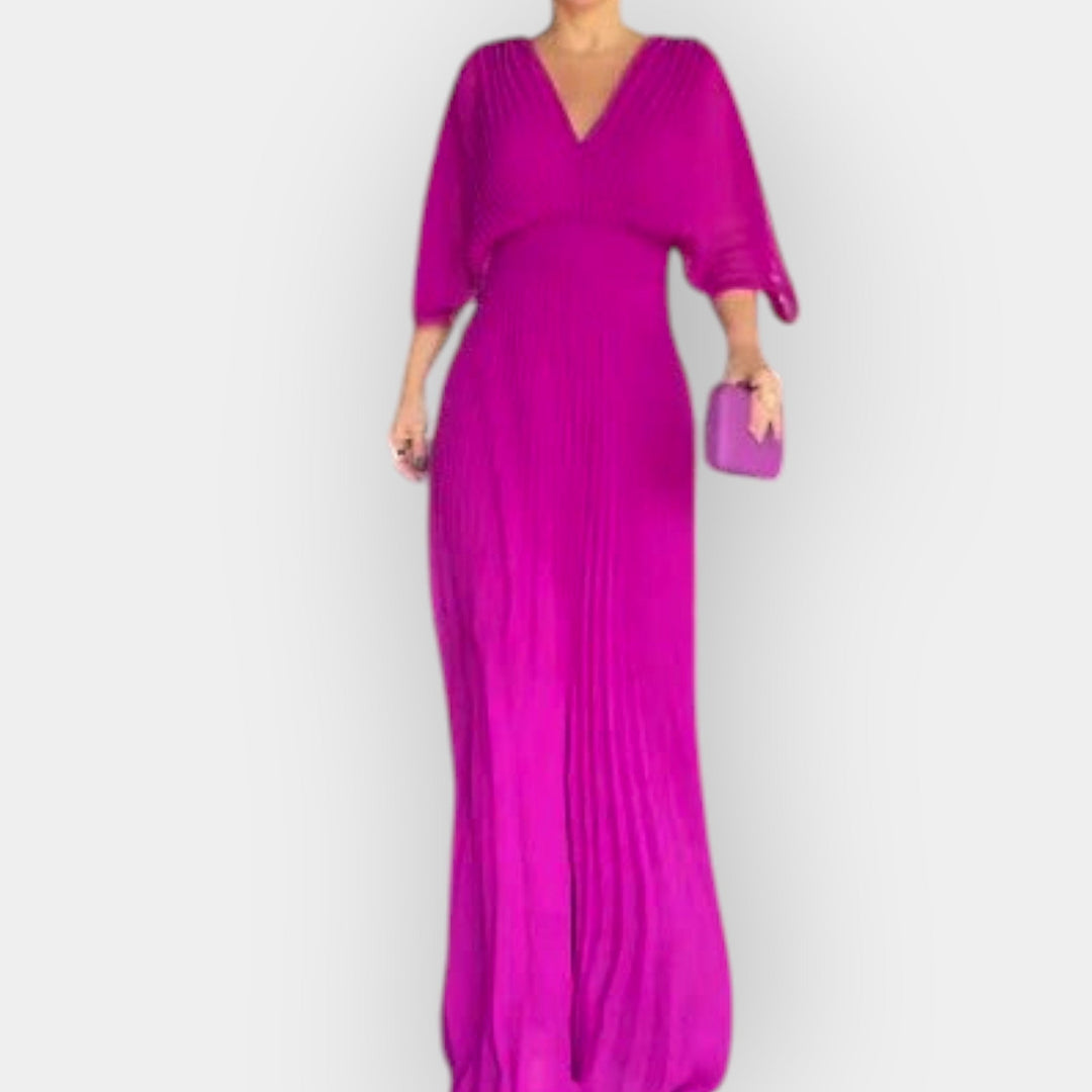 Κομψό Πλισέ Φόρεμα με Στυλάτη Γραμμή