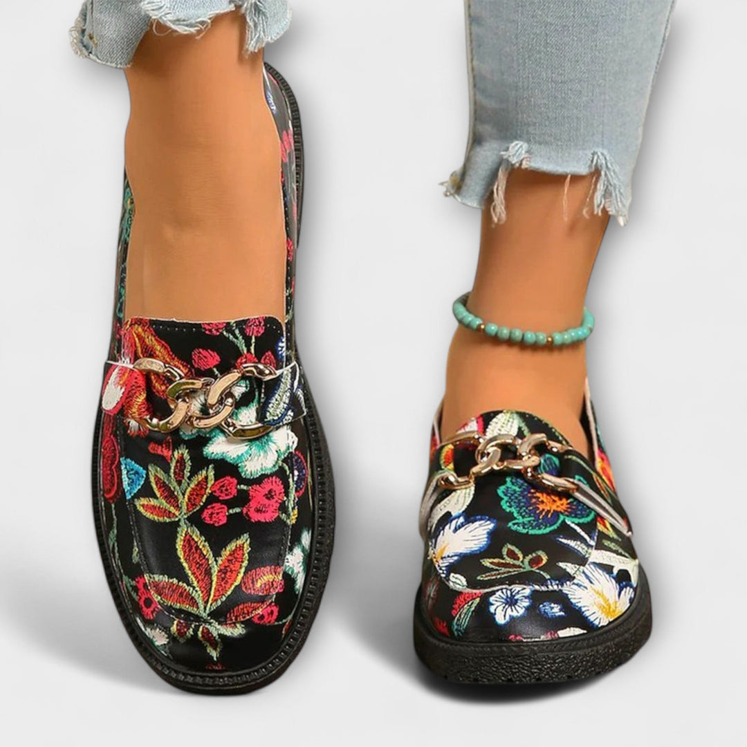 Orla – Πολύχρωμες Loafers με Λουλουδάτο Σχέδιο