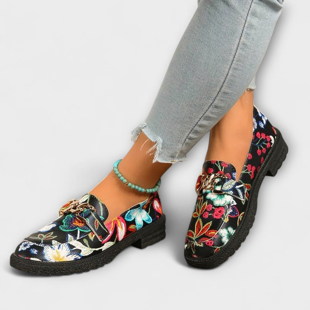 Orla – Πολύχρωμες Loafers με Λουλουδάτο Σχέδιο