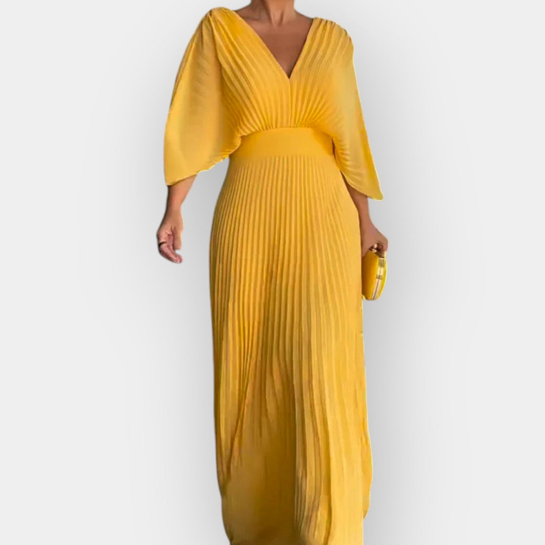 Κομψό Πλισέ Φόρεμα με Στυλάτη Γραμμή