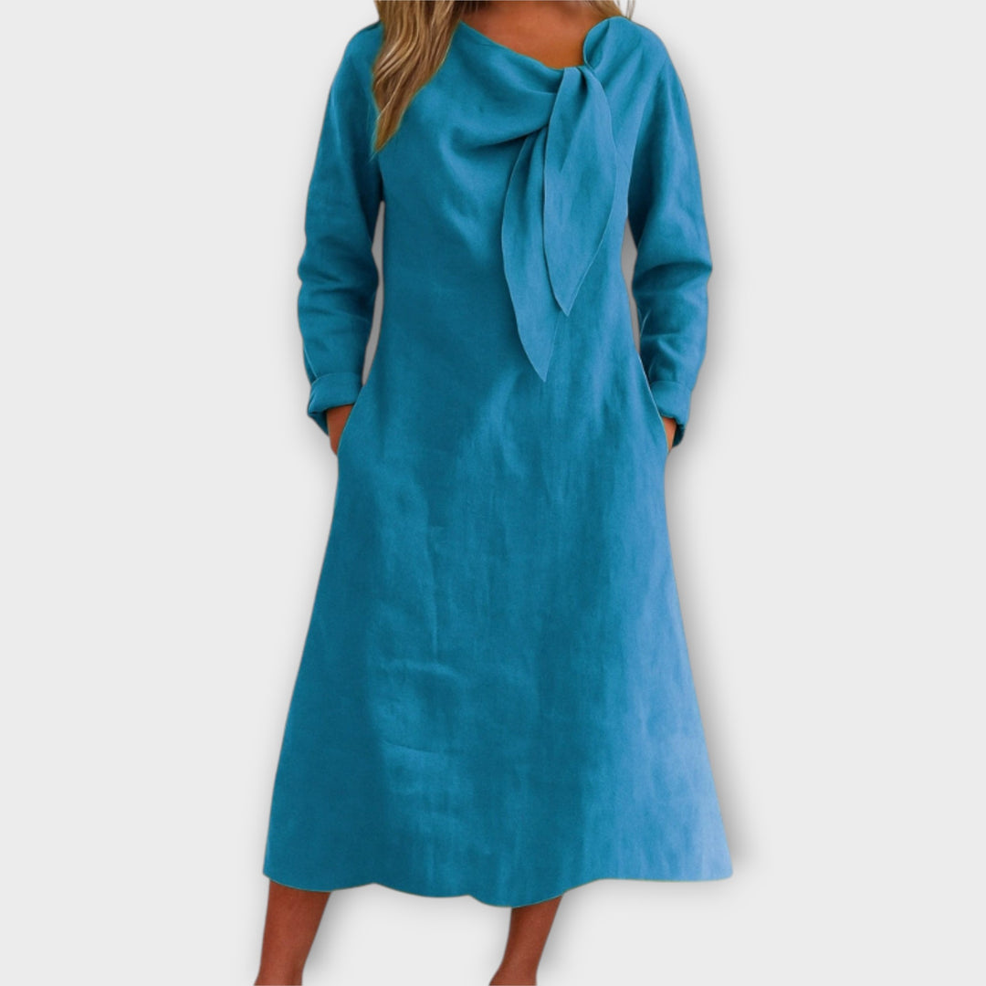 Κομψό Midi Φόρεμα με Διακοσμητικό Δέσιμο