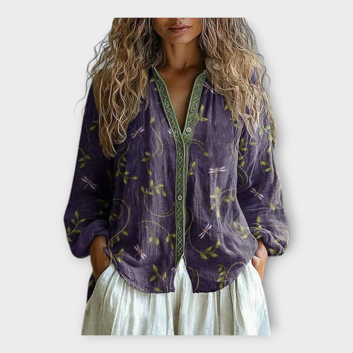 Μπλούζα με Κομψό Σχέδιο και Χαλαρή Γραμμή