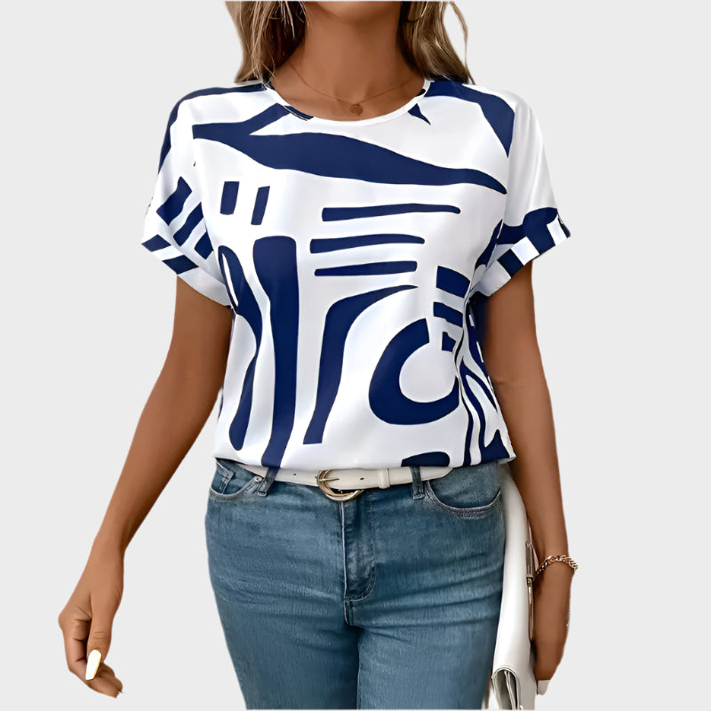 Καθημερινό T-shirt με Αφηρημένο Σχέδιο