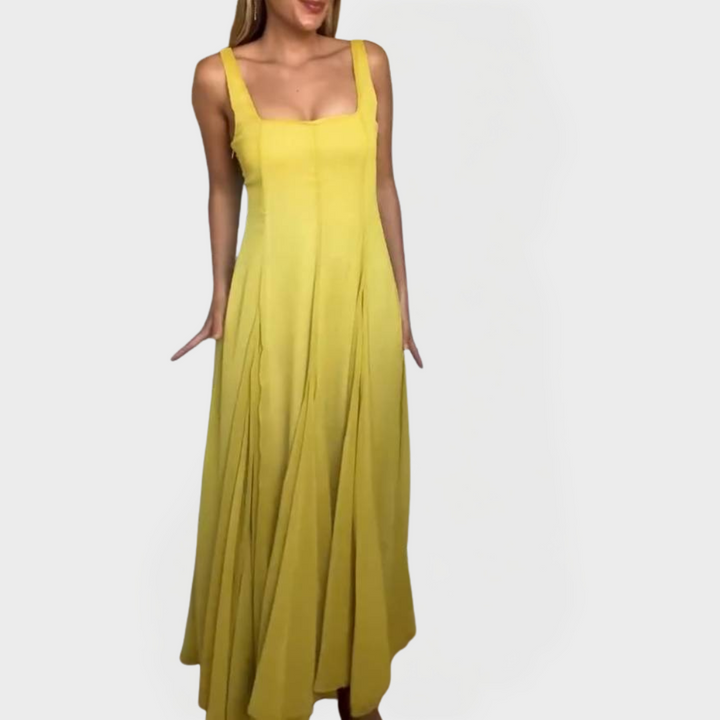 Μακρύ Φόρεμα με Λουράκια και Τετράγωνη Λαιμόκοψη για Ειδικές Περιστάσεις