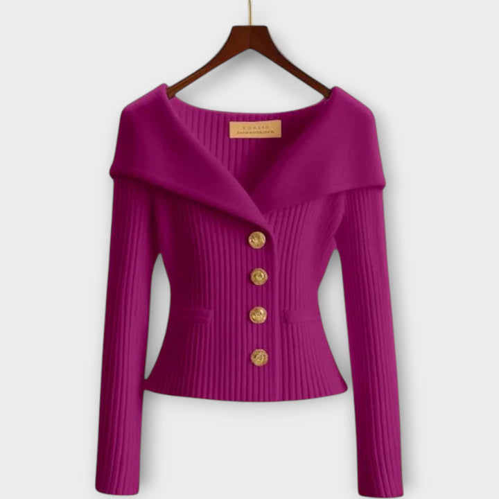 Κομψό Πλεκτό Σακάκι με Κουμπιά