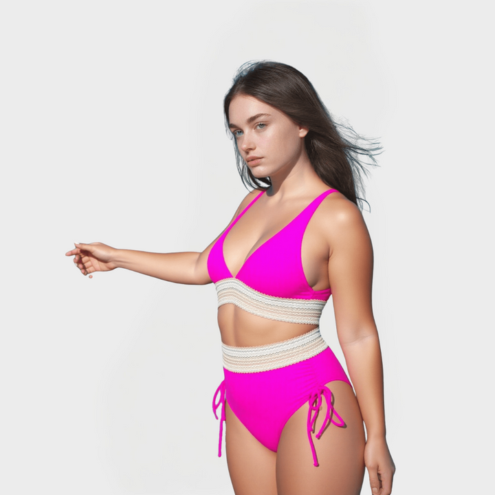 Κομψό Μπικίνι με Ψηλή Μέση και Σμιλευτικό Σχέδιο