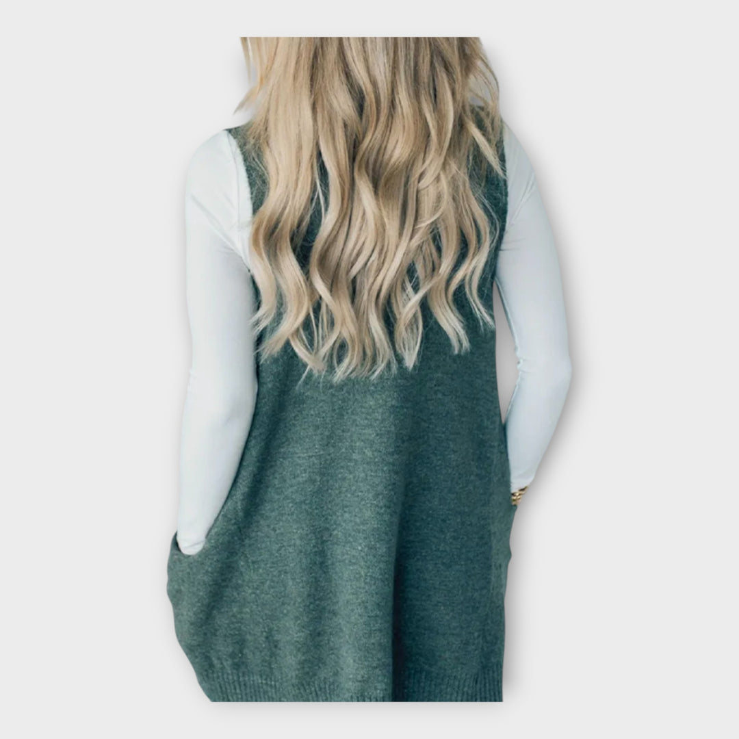 Πλεκτό Γιλέκο με Χαλαρή Εφαρμογή