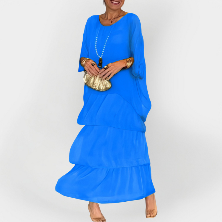 Φόρεμα Πλισέ με Εφέ Διπλής Στρώσης