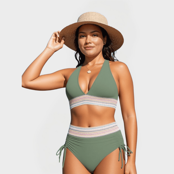 Κομψό Μπικίνι με Ψηλή Μέση και Σμιλευτικό Σχέδιο