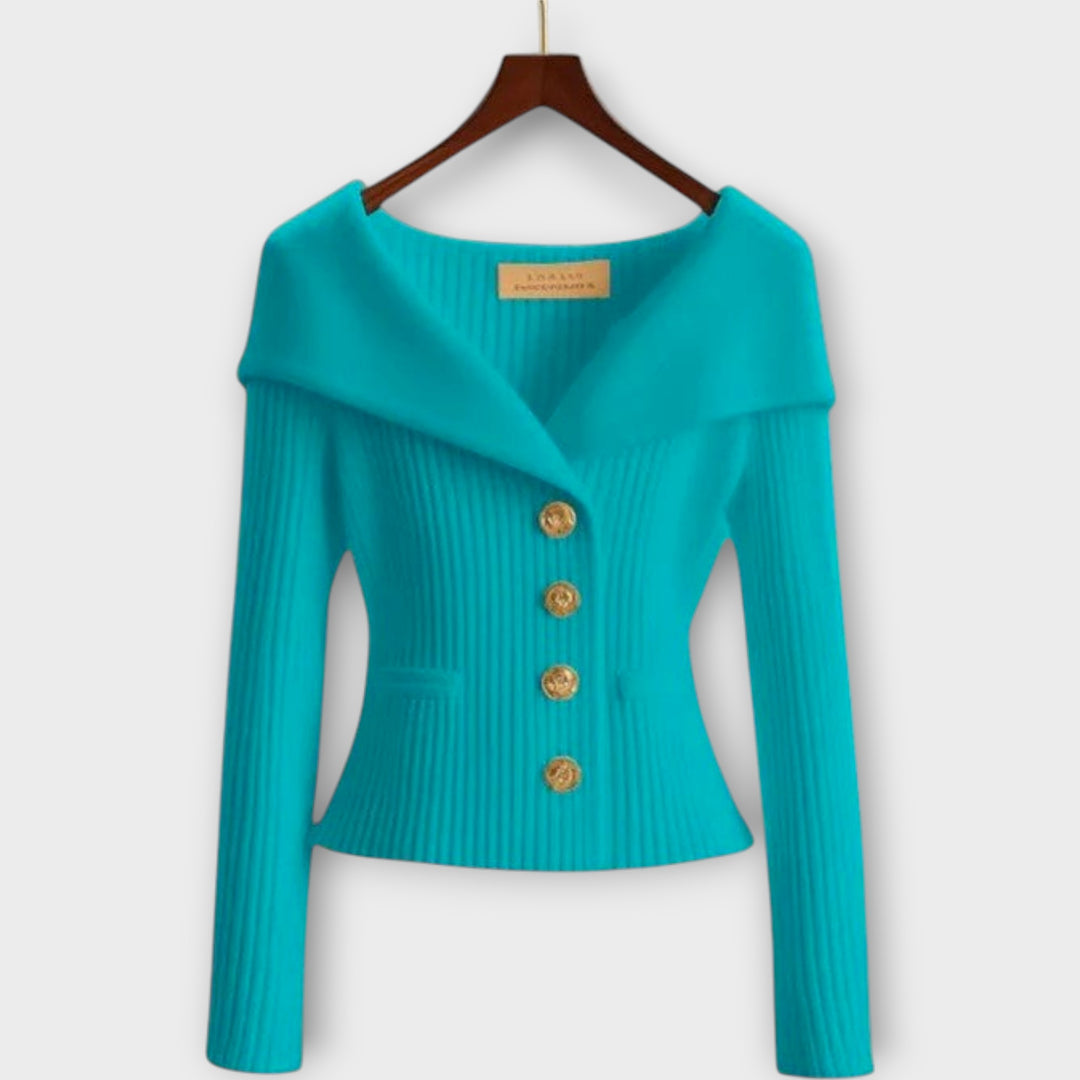 Κομψό Πλεκτό Σακάκι με Κουμπιά