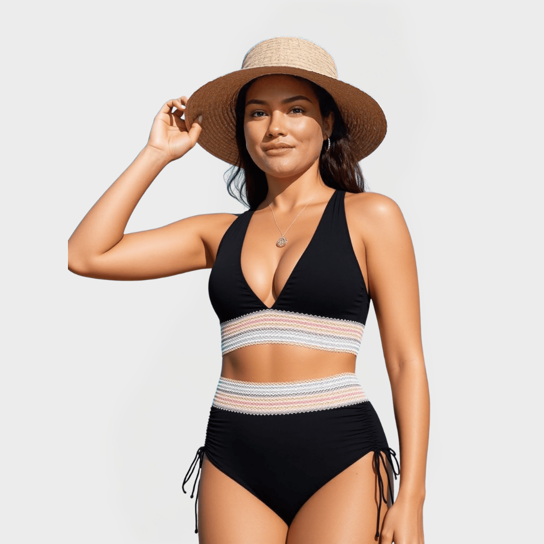 Κομψό Μπικίνι με Ψηλή Μέση και Σμιλευτικό Σχέδιο