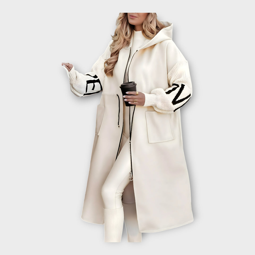 Κομψό Μακρύ Παλτό με Μοντέρνες Λεπτομέρειες