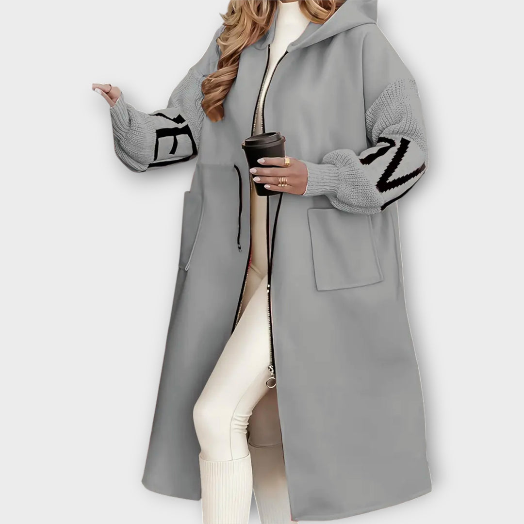 Μακρύ Καθημερινό Παλτό με Κουκούλα