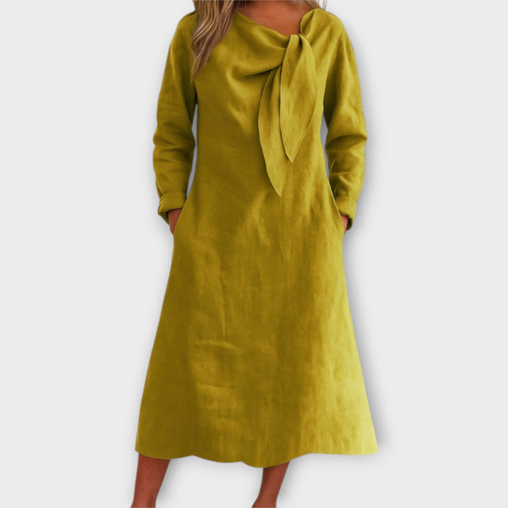 Κομψό Midi Φόρεμα με Διακοσμητικό Δέσιμο