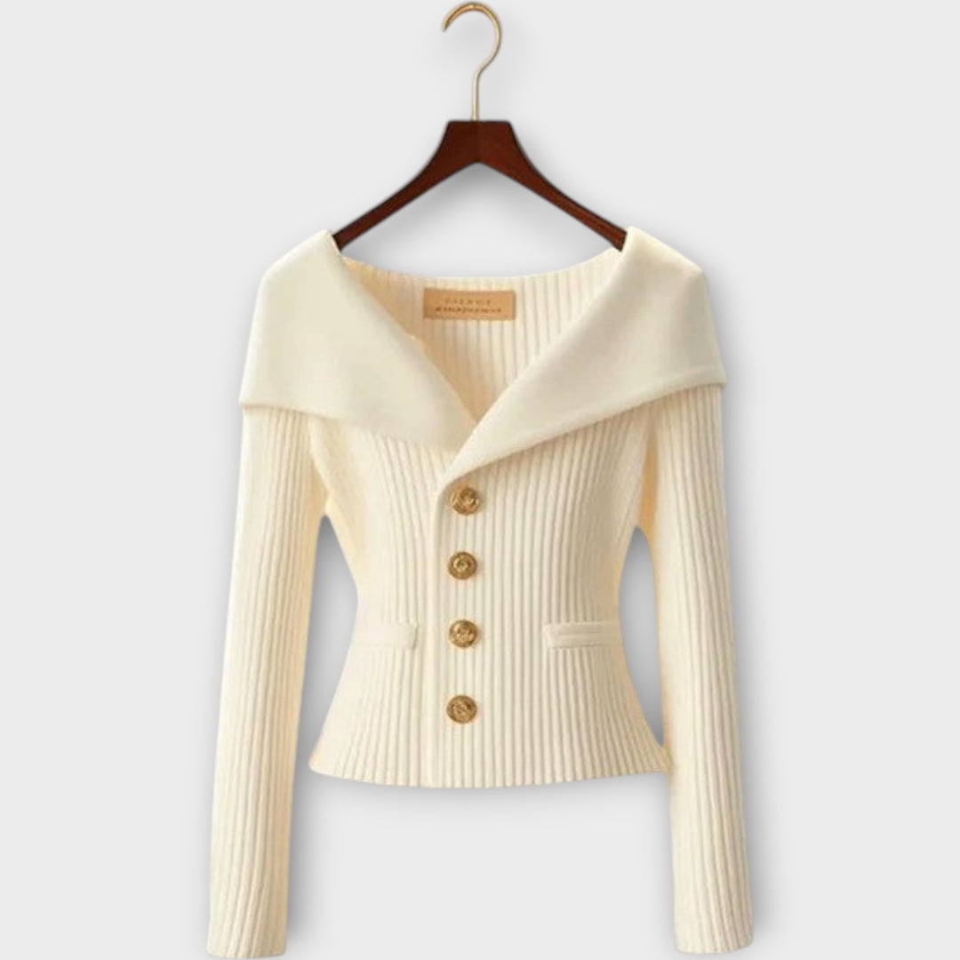 Κομψό Πλεκτό Σακάκι με Κουμπιά