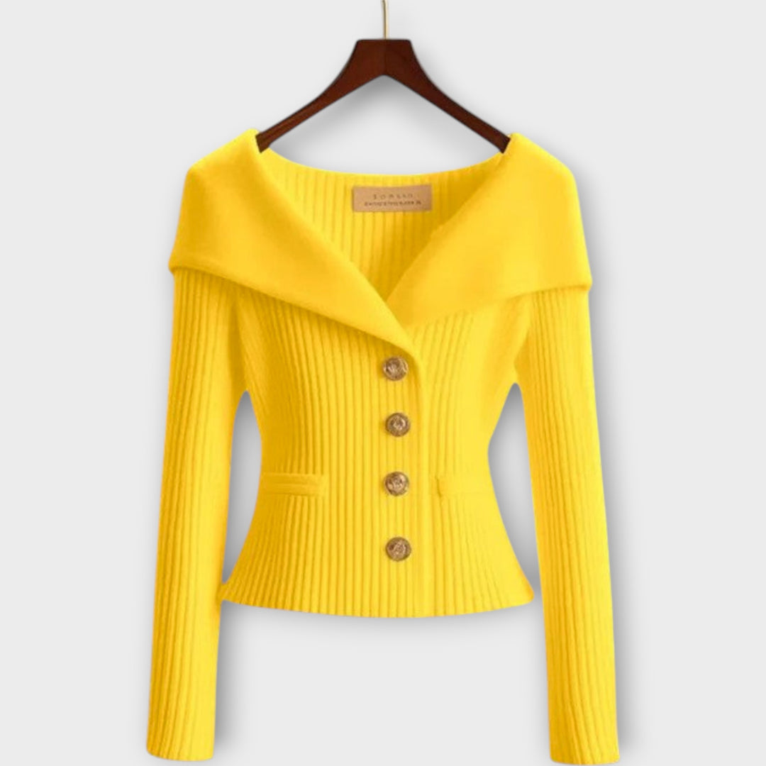 Κομψό Πλεκτό Σακάκι με Κουμπιά