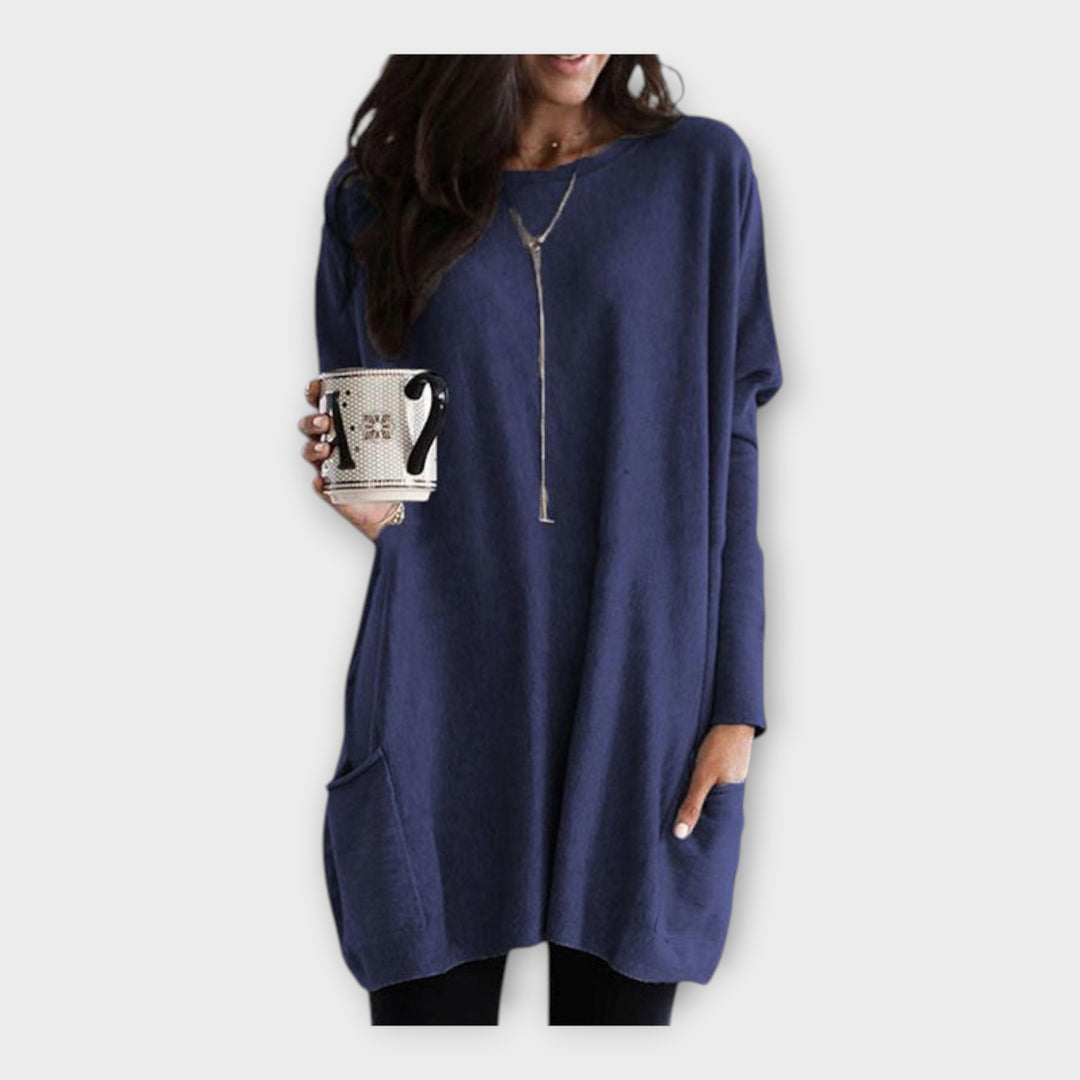 Άνετο Χαλαρό Tunic με Τσέπες