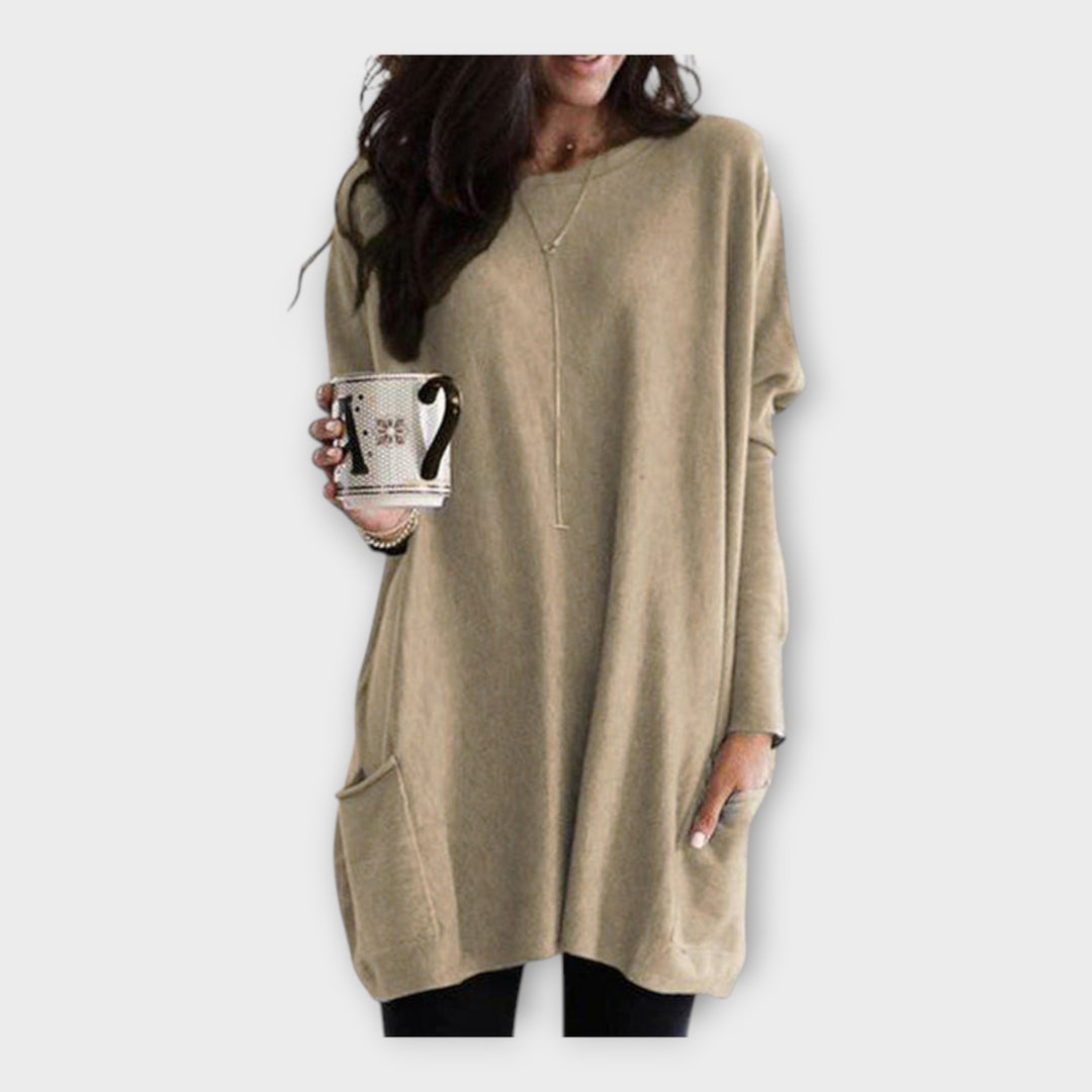 Άνετο Χαλαρό Tunic με Τσέπες