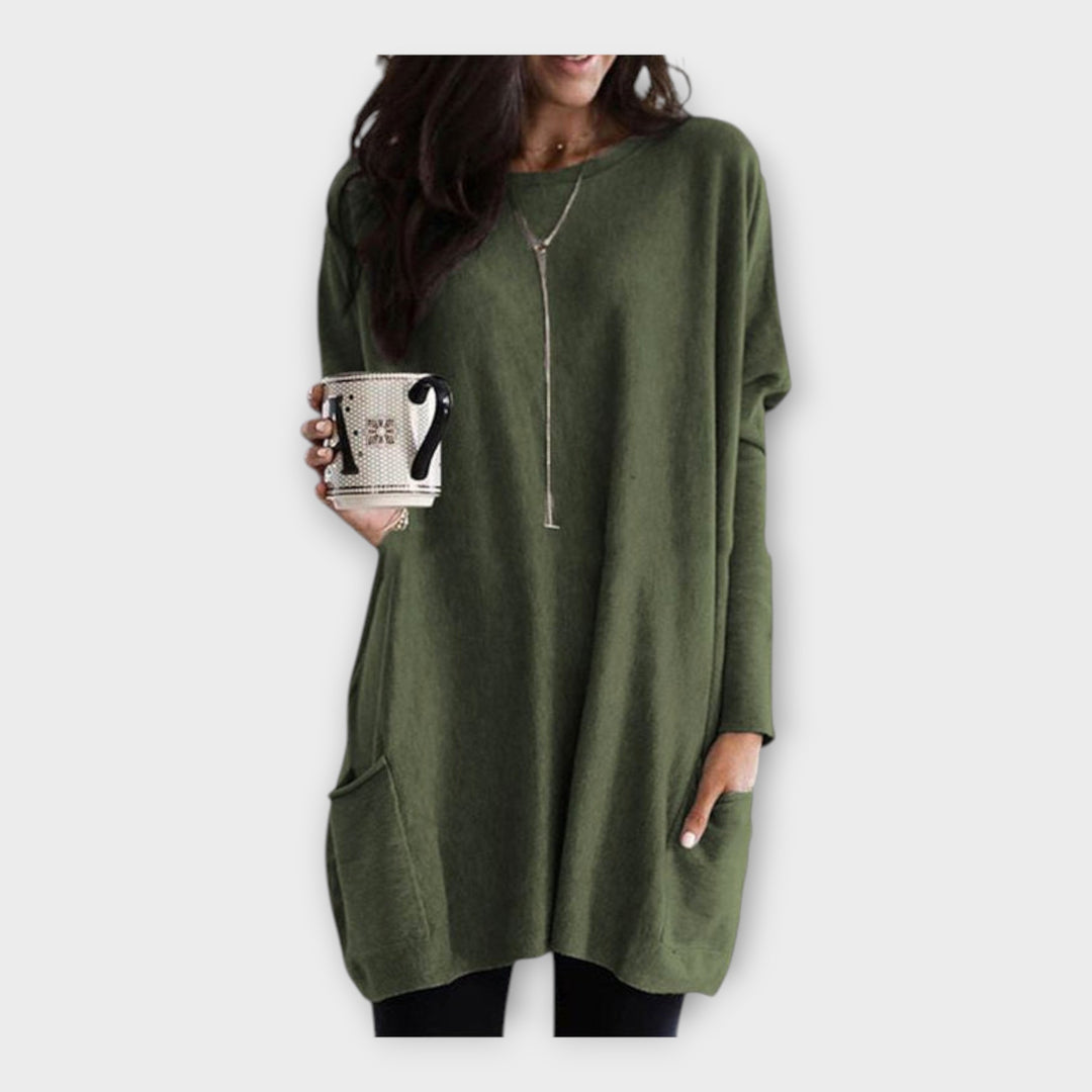 Άνετο Χαλαρό Tunic με Τσέπες