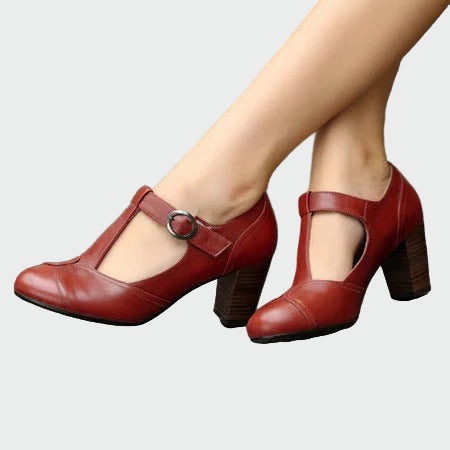 Ρακέλε | Γόβες T-strap Χαμηλές