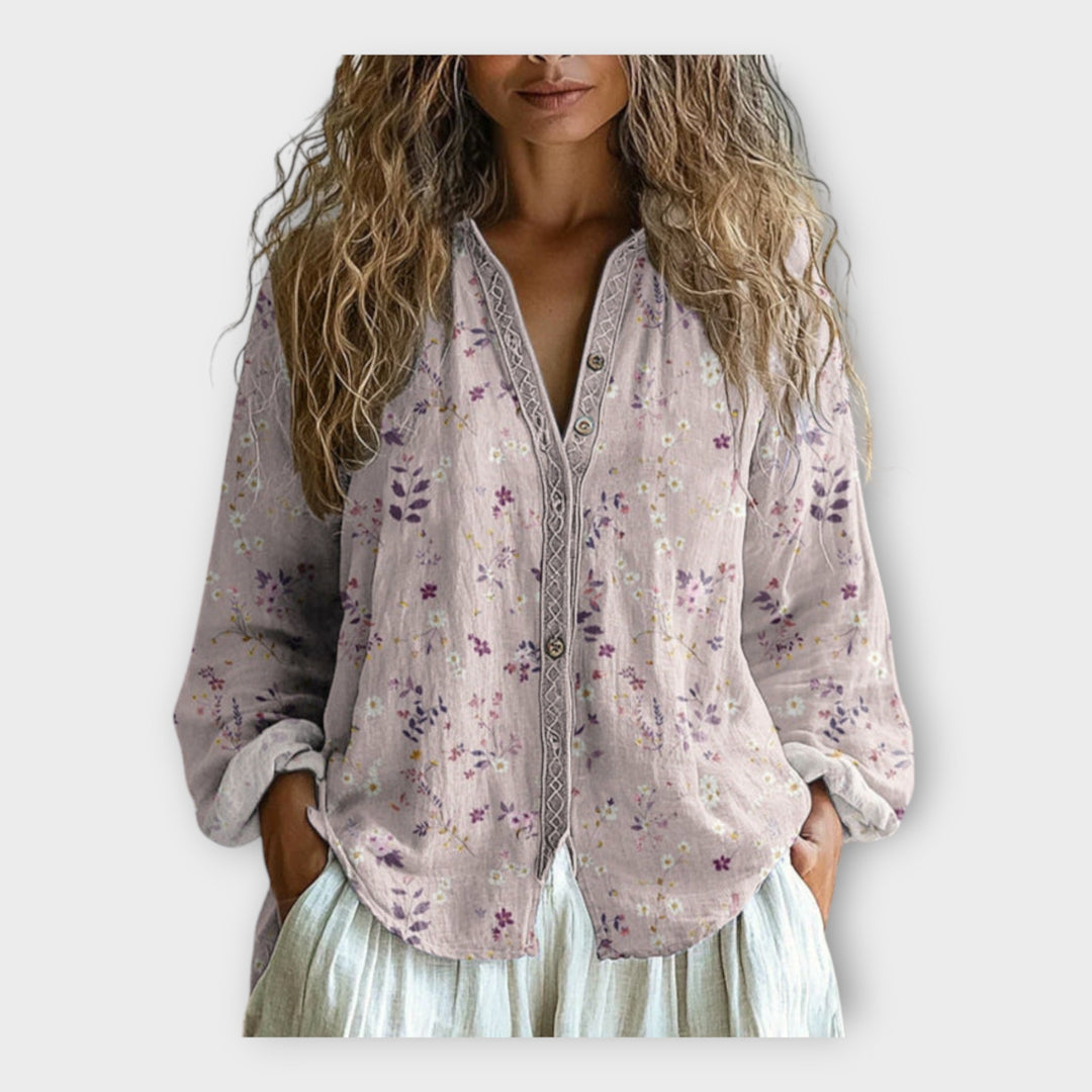 Μπλούζα με Κομψό Σχέδιο και Χαλαρή Γραμμή