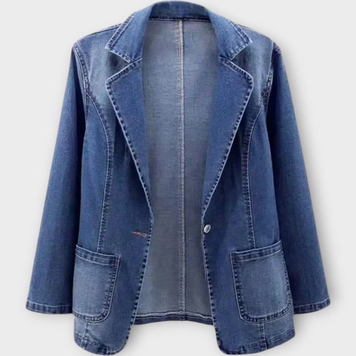 Σακάκι Τζιν με Τσέπες και Κομψή Γραμμή