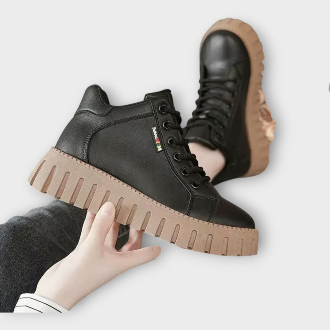 Αστικά Δερμάτινα Sneakers με Πλατφόρμα