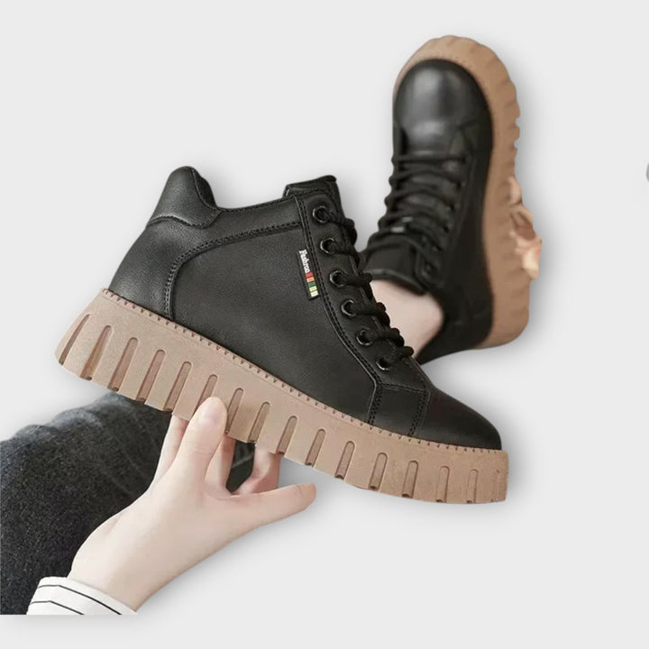 Αστικά Δερμάτινα Sneakers με Πλατφόρμα