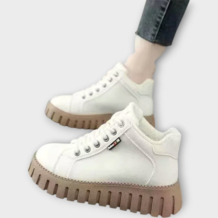 Αστικά Δερμάτινα Sneakers με Πλατφόρμα