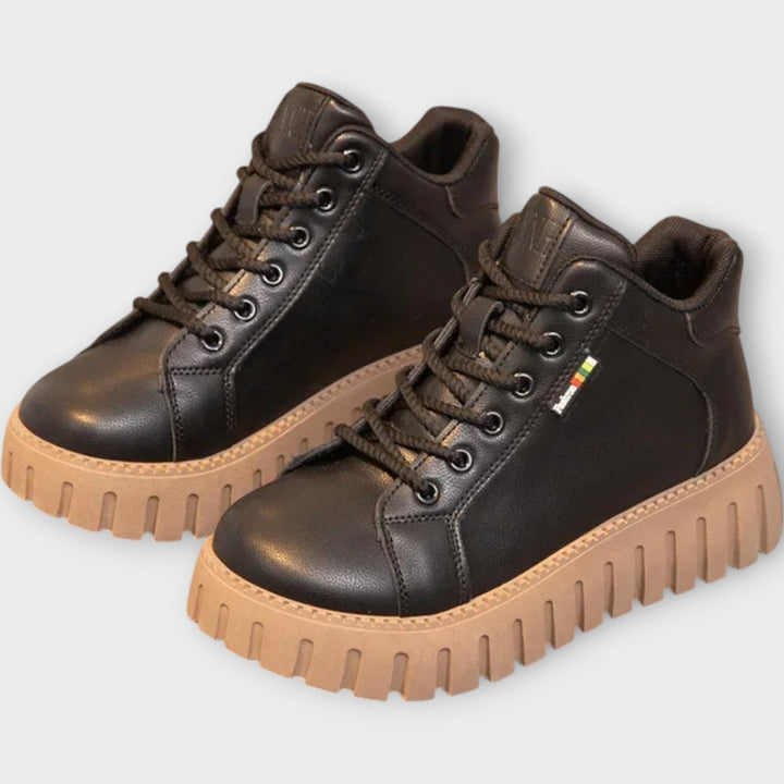 Αστικά Δερμάτινα Sneakers με Πλατφόρμα