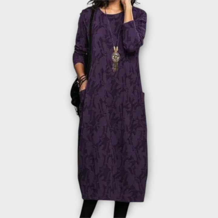 Μακρύ Φόρεμα με Τσέπες και Χαλαρή Γραμμή