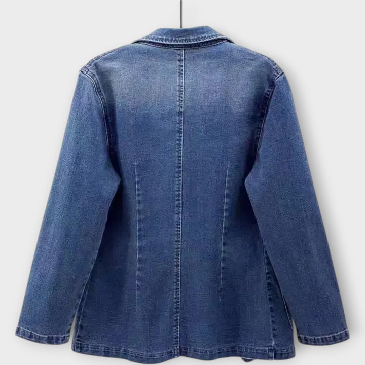 Σακάκι Τζιν με Τσέπες και Κομψή Γραμμή