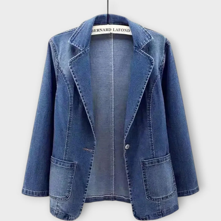 Σακάκι Τζιν με Τσέπες και Κομψή Γραμμή