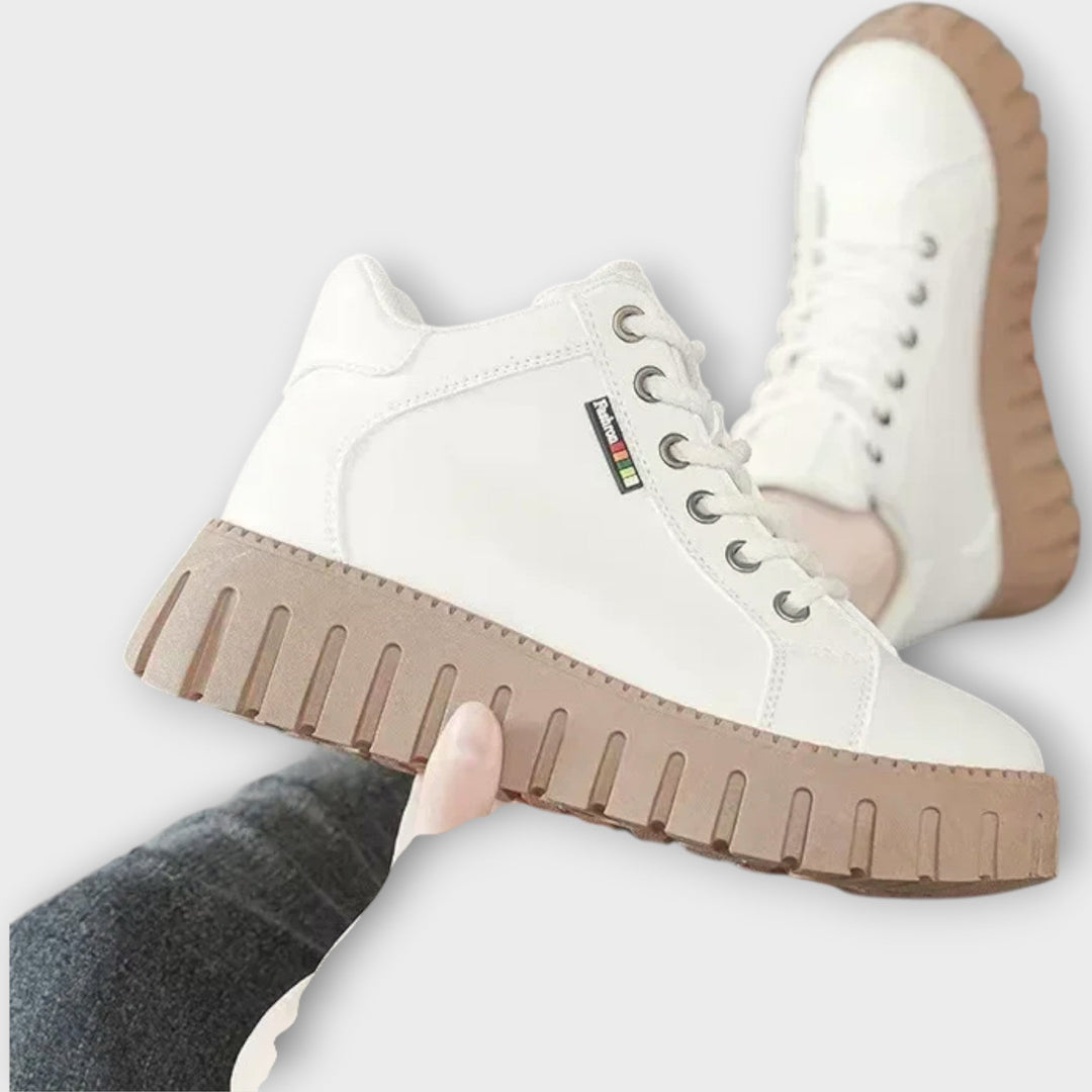 Αστικά Δερμάτινα Sneakers με Πλατφόρμα