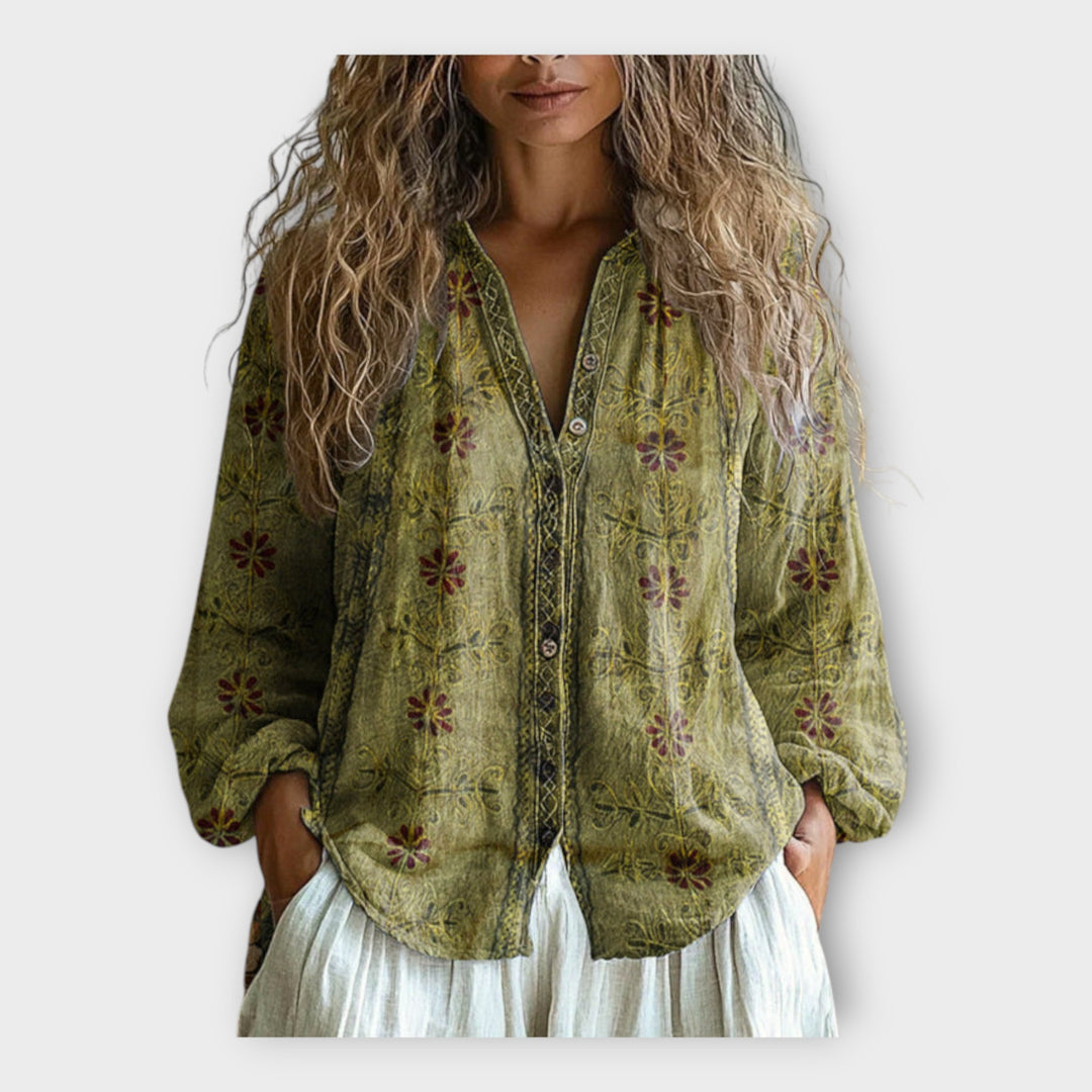 Μπλούζα με Κομψό Σχέδιο και Χαλαρή Γραμμή