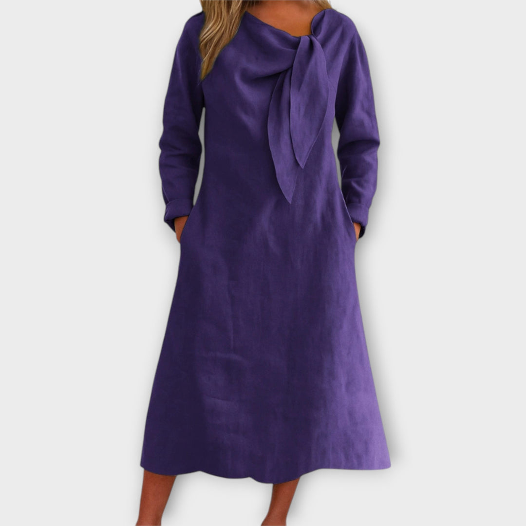 Κομψό Midi Φόρεμα με Διακοσμητικό Δέσιμο