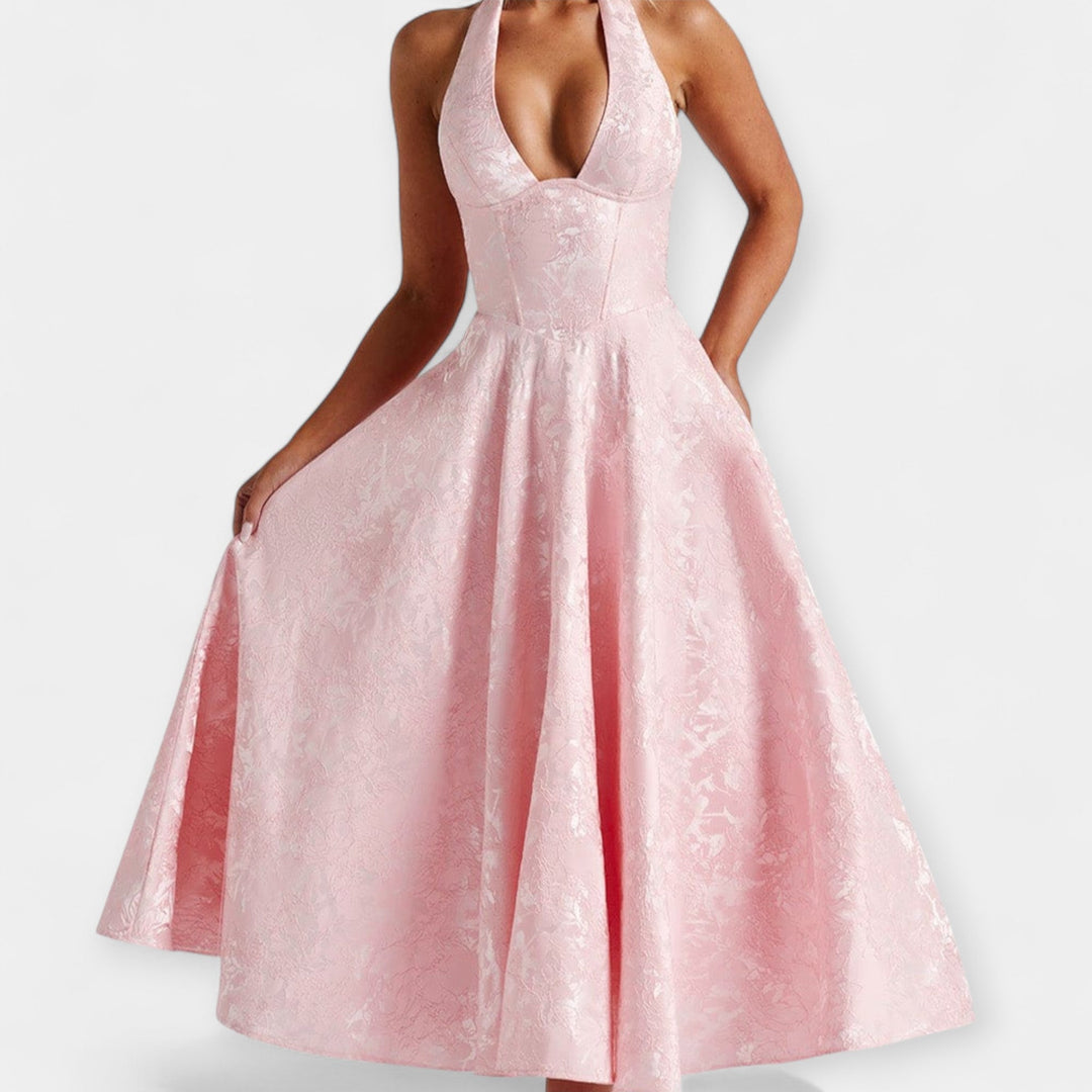 Μίντι Φόρεμα με Ανοιχτή Πλάτη και Στυλάτο Κορσέ