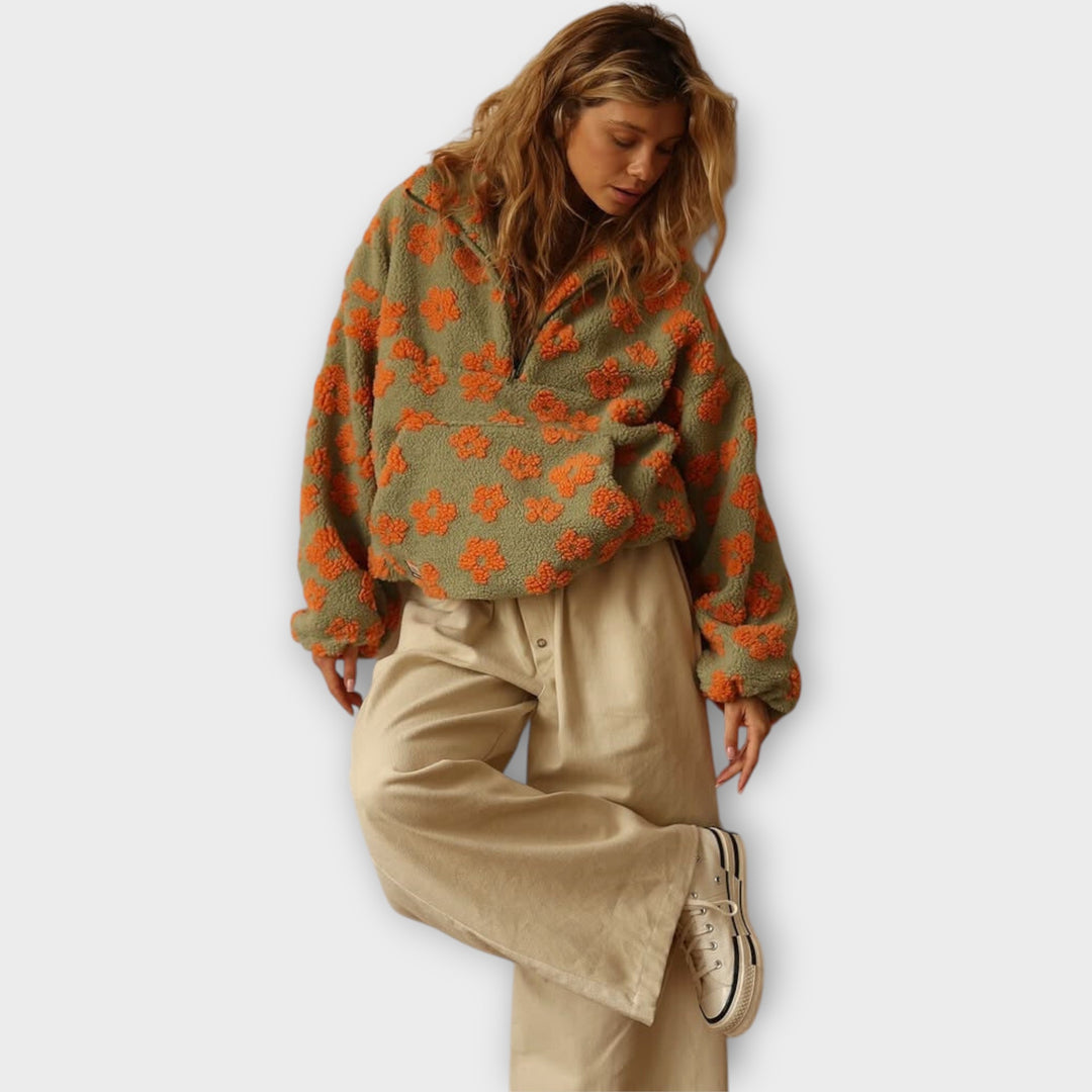 Ζεστό Φλις με Μοντέρνο Σχέδιο και Χαλαρή Εφαρμογή