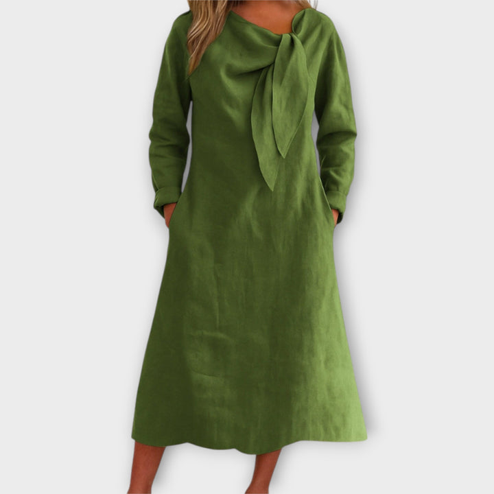 Κομψό Midi Φόρεμα με Διακοσμητικό Δέσιμο