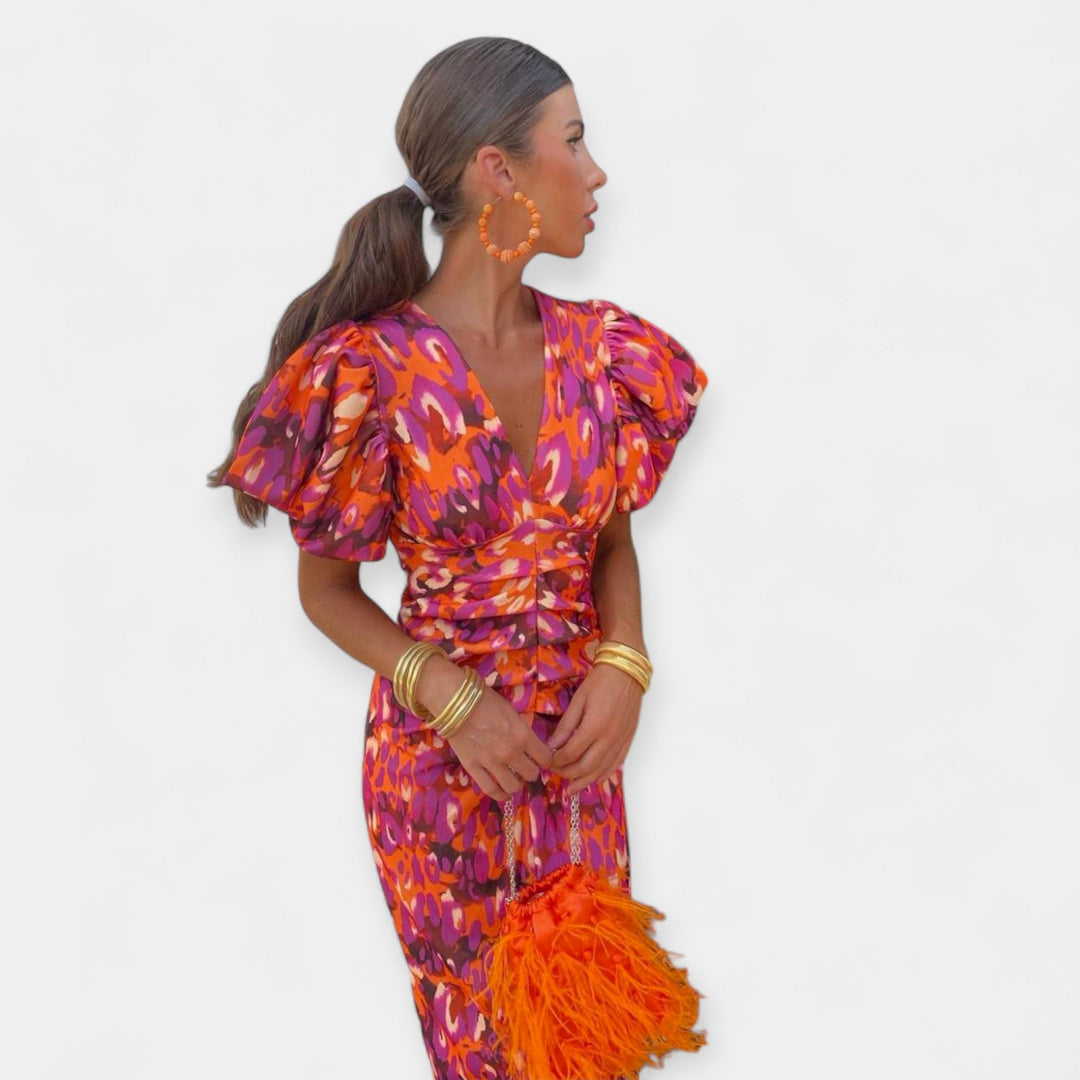 Φόρεμα με Μανίκια και Βολάν