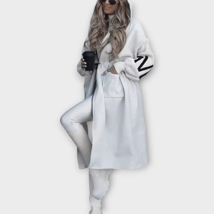 Μακρύ Καθημερινό Παλτό με Κουκούλα